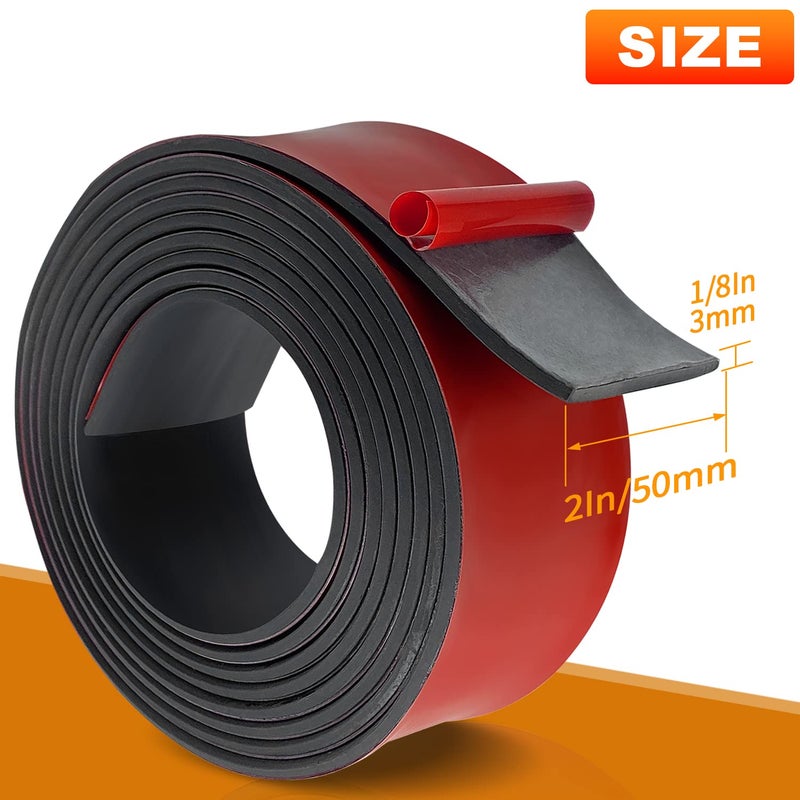 Eunice Adhesive Rubber Strips Neoprene Rubber Sheet, Solid Sheets Rolls for Pads, Crafts, DIY Gaskets, Seals (2" Wide, 1/8" Thick, 10' Long) - Image 2